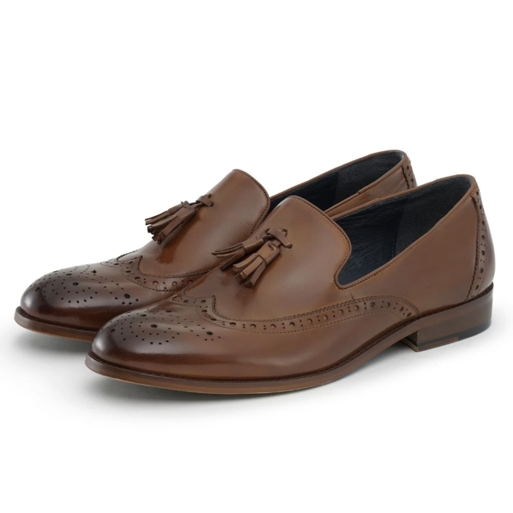 Bolvaint Verrocchio Mens 10 Brown Leather Tassel Loafer Slip On Dress Shoe - Picture 3 of 5